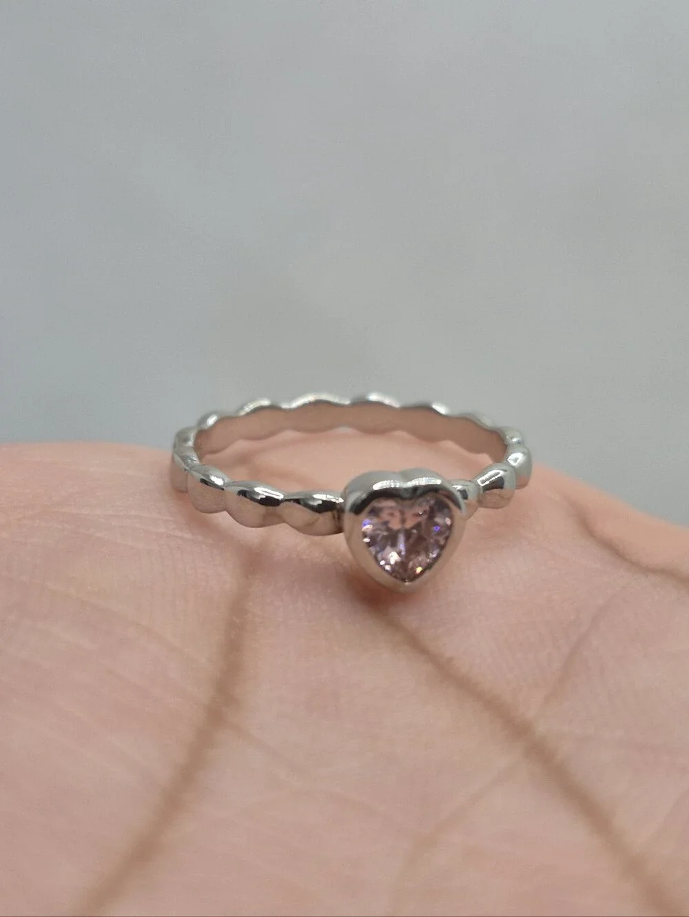 .925 Sterling Silver Elegant Girl's Heart Design Ring, Jewelry  Brand new